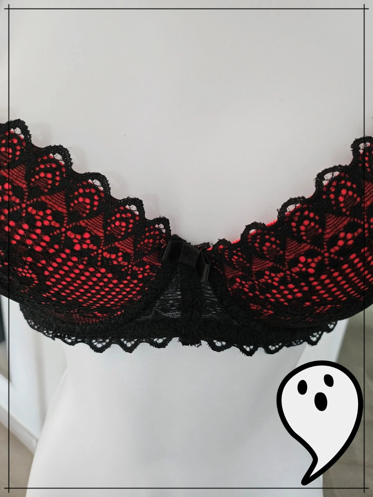 bonita lingerie manoukian preto e vermelho gótico – photo 3